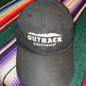 Outback Steakhouse Black Hat Adjustable Strapback Logo Cap